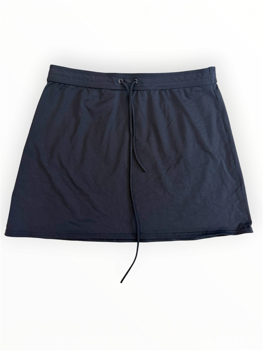 Lands End Womens Drawstring Athletic Mini Skirt Size Small 6-8 Black
